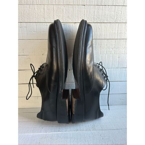 Mezlan “Louvre” Men’s 11.5M Black Italian Leather Split-Toe Derby Dress Shoes - Picture 8 of 10